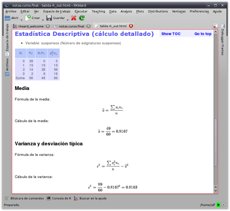 Graphical output