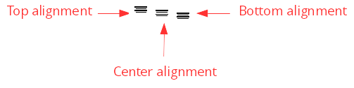 Vertical alignment buttons.