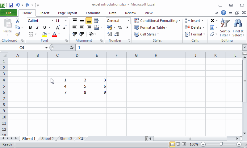 Example removing cells, rows, columns and worksheets.