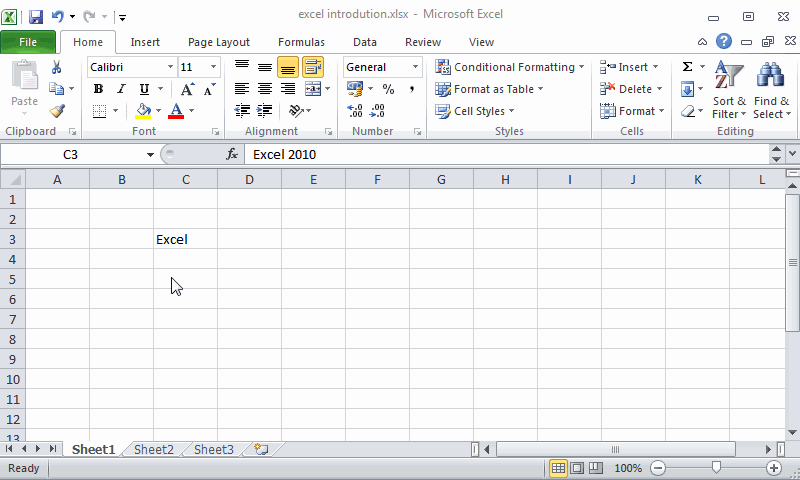 Example of resizing rows and columns.